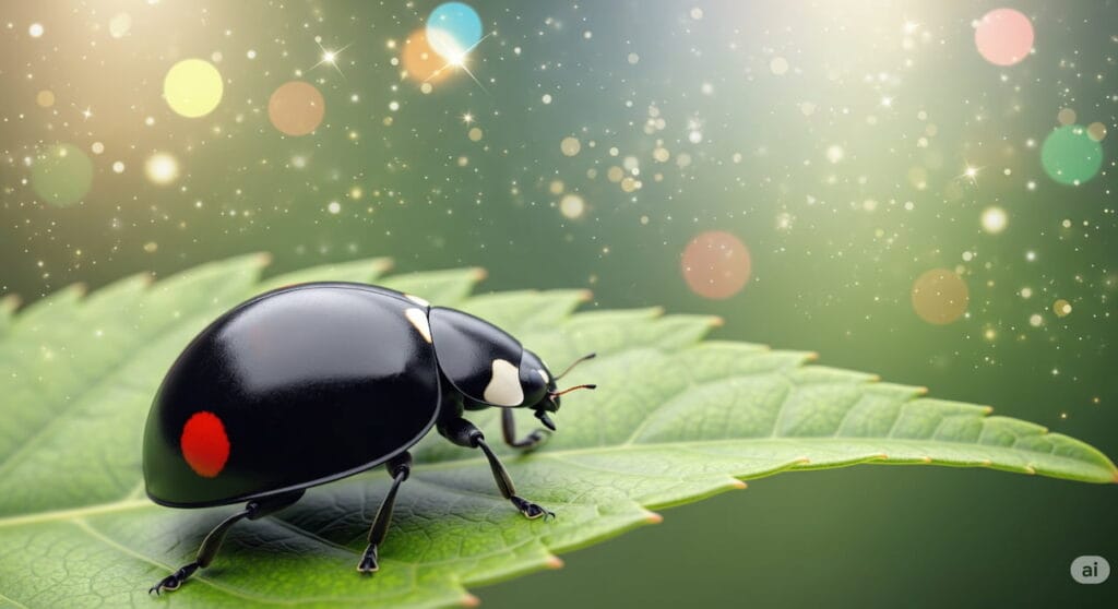 てんとう虫で黒に赤2つは幸運のサイン？スピリチュアルな意味
